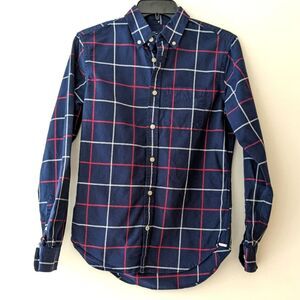 GAP Modern Oxford Slim Fit Button Down Plaid Shirt